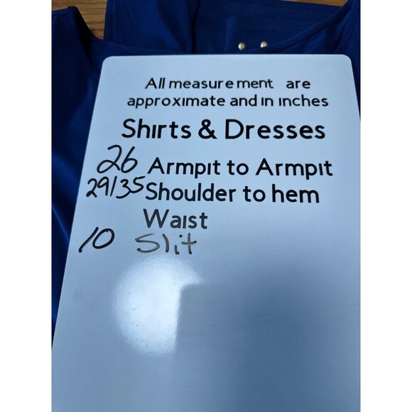 Susan Graver Blue Long Sleeve Tunic W/ Gold Stud Accents On Hem & Sleeves Sz 2X - Picture 10 of 10